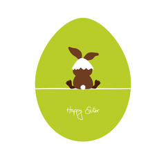 Easter Card Egg Bunny Eggshell On The Head