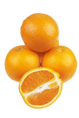 photo of oranges isolated on white background