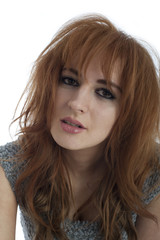 Fototapeta premium Cute young female with red hair