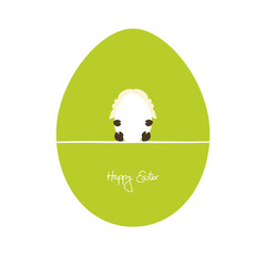 Easter Card Egg Lamb Holding Egg