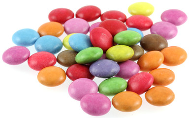 pastilles multicolores, bonbons chocolat