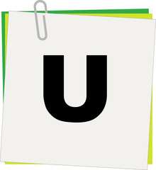 Postit with letter U