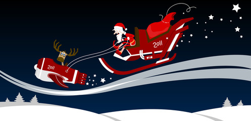 Santa on sledge