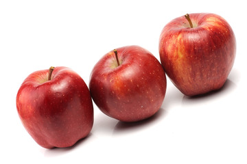 three red apples
