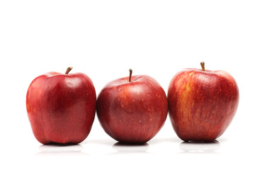 three red apples