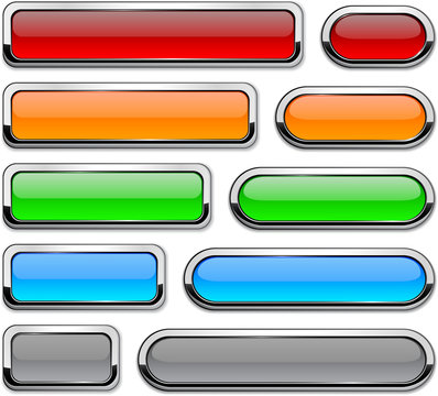 Vector detailed buttons on white.