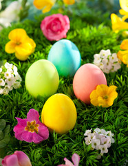 Obraz na płótnie Canvas colorful Easter Eggs