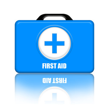 Blue first aid medical kit