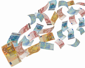 euro notes flying away - 29513777