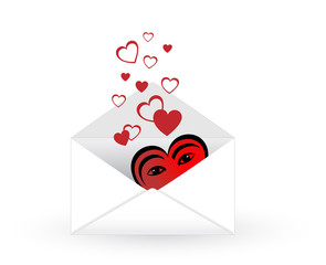 mail envelope with hearts