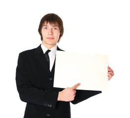 businessman with the blank list of paper
