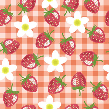 seamless background with strawberry
