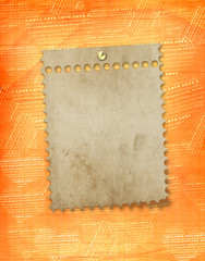 old paper frame in scrapbooking style on abstract grunge backgr