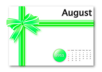 August of 2011 calendar