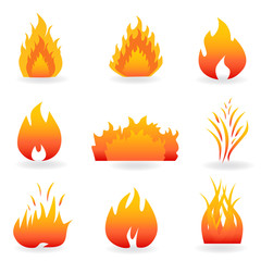Flame and fire symbols