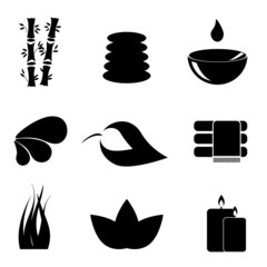 Spa items icon set