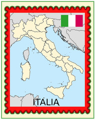 Italy national emblem map coat flag business background