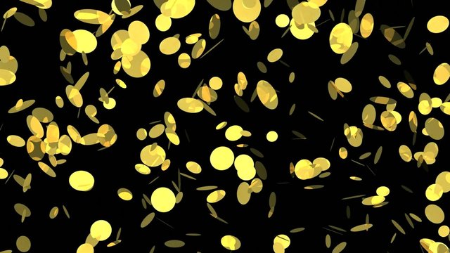 Rain of golden confettis