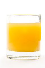 Glass of orange juice isolated on white