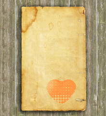 old paper with heart sign