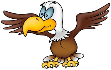 Flying Eagle - Colored cartoon illustration