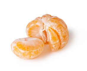 fresh mandarin fruits on a white background