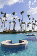 Swimming pool in caribbean paradise