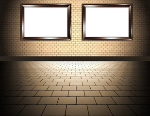 two frame an brick wall