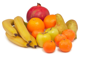 fresh fruits isolated on white background