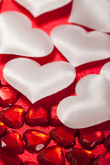 Fototapeta premium White and red hearts