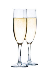 Glasses with Champagne isolated on white