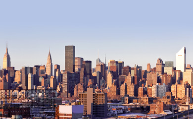 Obraz premium New-York city panorama taken from Queens on sunset