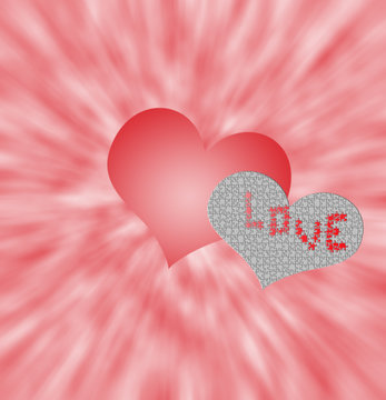 corazones, rompecabezas de amor.