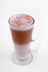 coffee latte macchiato with cinnamon