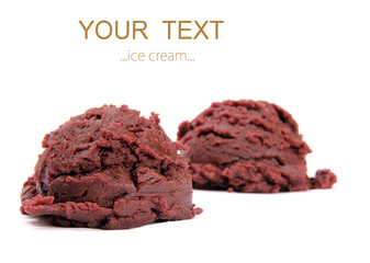 Chocolate ice cream scoops