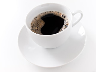 Coffee cup on white background