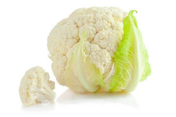 Cauliflower cabbage isolated on white background
