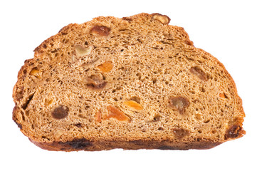 The cut bread isolated on white background