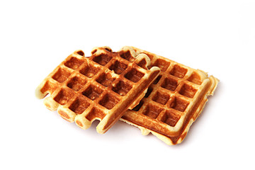 Selbgemachte Waffeln auf weiß isoliert