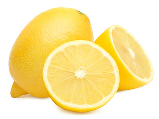 juicy lemons isolated on a white background
