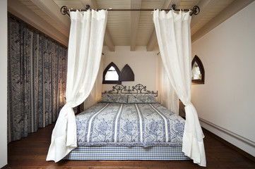 luxury residential apartments, canopy bed