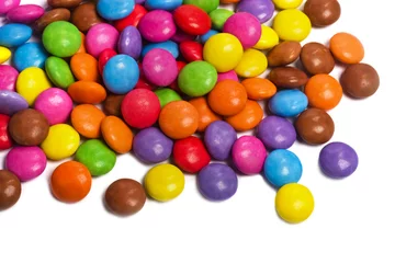 Tableaux ronds sur aluminium brossé Bonbons Colorful sugar candies