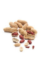 composition of peanuts isolated on white background