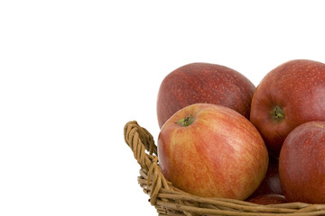 Apples before white background