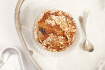 healthy muffin with cake tins and spoons