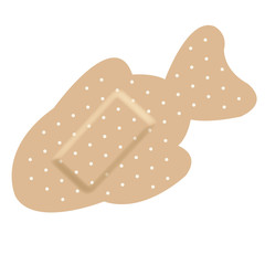 Adhesive bandages forming a fish
