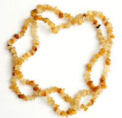 Yellow jade gemstone chip bead necklace