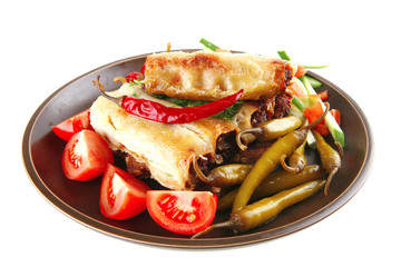 cannelloni with tomato and peppers