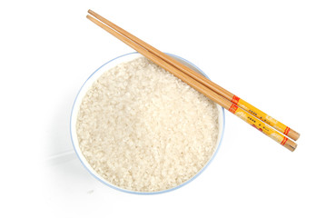 Fototapeta na wymiar Tableware and rice