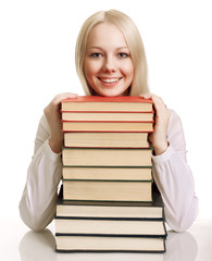 Friendly College student with books